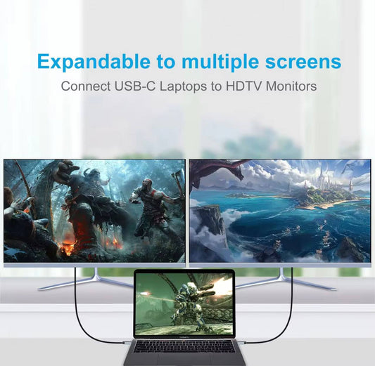 Câble USB Type-C vers HDMI 4K Ultra HD 1M – Compatible MacBook, PC Portable, Smartphone, Tablette et TV
