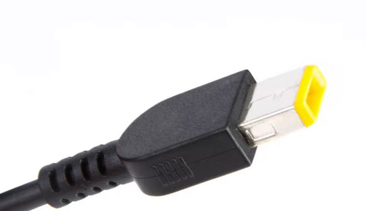 Chargeur PC Portable Lenovo USB65W Embout Rectangulaire Jaune (Slim Tip) – Adaptateur Secteur Lenovo ThinkPad / IdeaPad (20V - 4.5A)