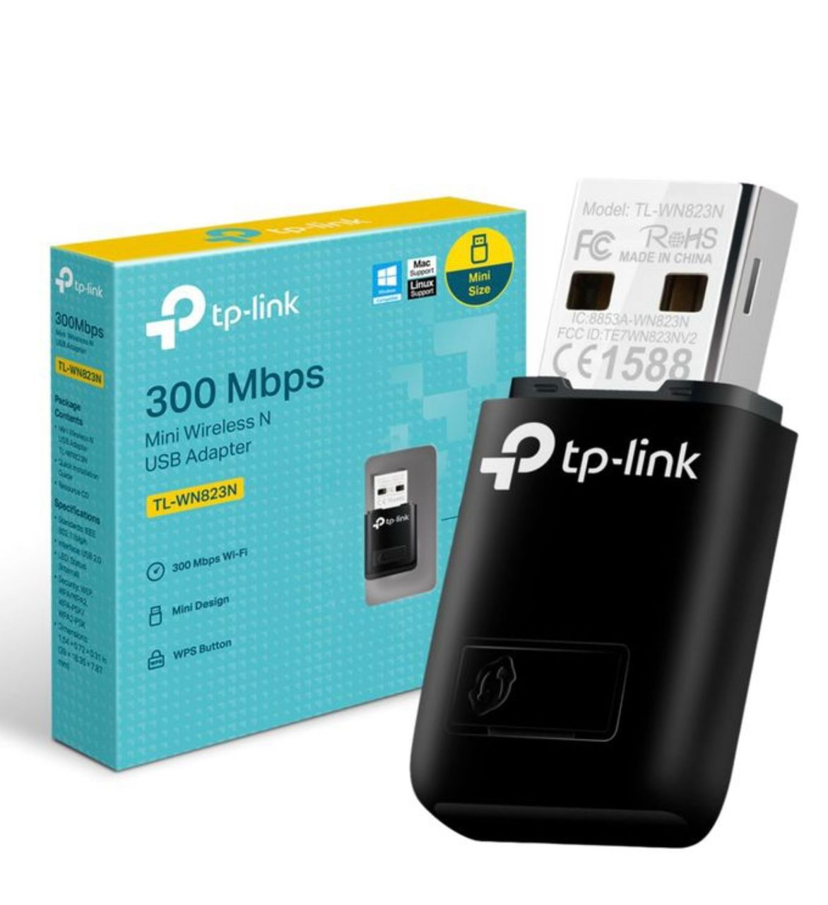 TP Link TP-Link TL-WN823N - Clé Wi-Fi USB 300 Mbps Mini Adaptateur Sans Fil pour PC & Laptop