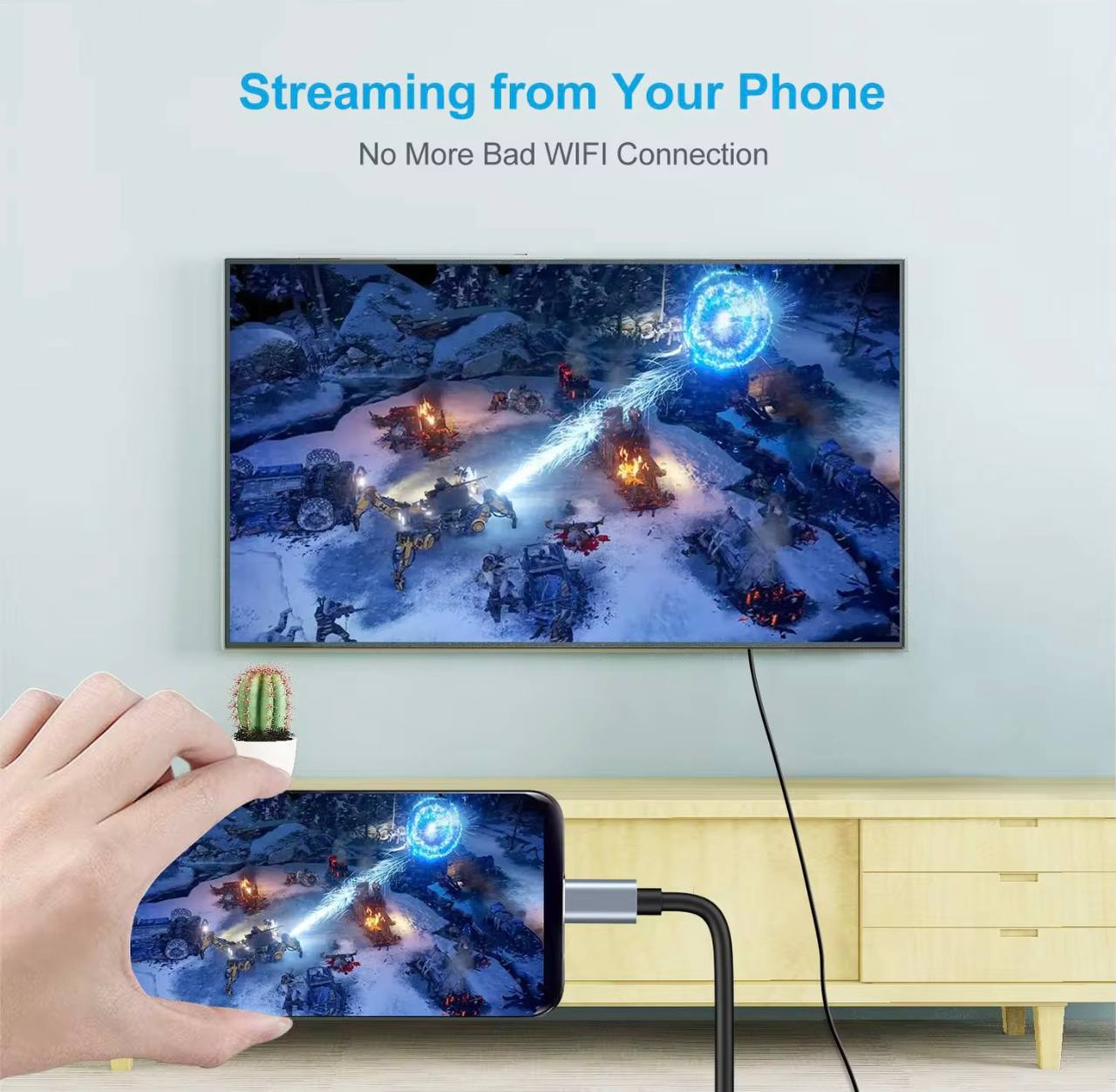 Câble USB Type-C vers HDMI 4K Ultra HD 1M – Compatible MacBook, PC Portable, Smartphone, Tablette et TV