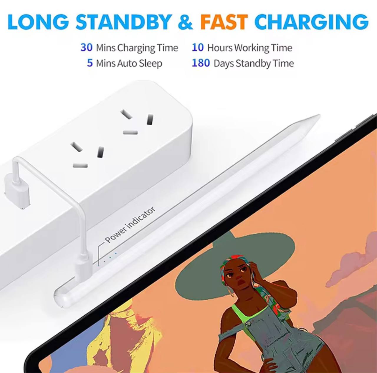 Stylet Universel Tactile Rechargeable - Pour diPad, Tablette Android & Windows (iPhone, Samsung, Huawei, Xiaomi)