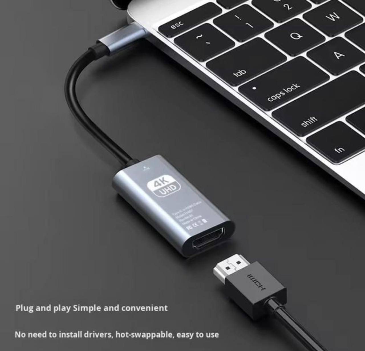 Adaptateur USB-C vers HDMI 4K 30Hz - Type-C vers HDTV Ultra HD