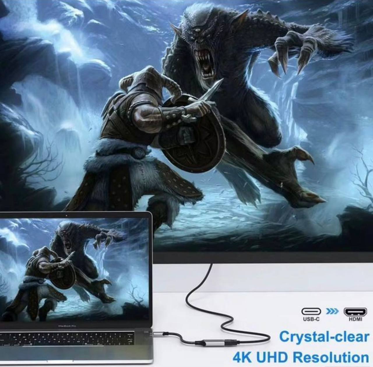 Adaptateur USB-C vers HDMI 4K 30Hz - Type-C vers HDTV Ultra HD